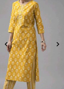 Yufta Pure Cotton Kurta Suit Set With Dupatta