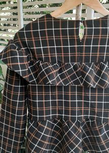 ZARA Plaid Ruffle Peplum Top
