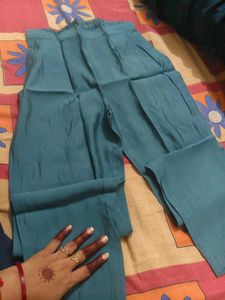 Elegant Teal Wrap Kurta with Tassel Detail