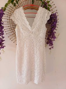 Elegant White Lace Mini Dress