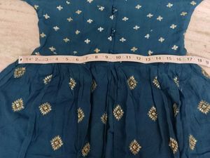 Elegant Teal Kurta with Golden Embellishments (two