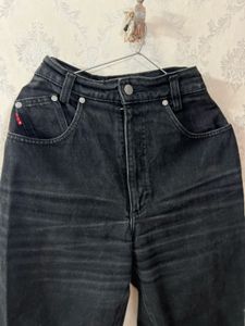 Vintage Wash Black High Waisted Jeans