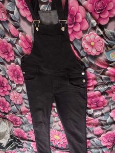 black Denim Overalls for Women
