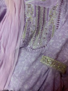 Lavender Anarkali Kurta Set
