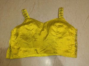 Yellow Mirror Work Blouse