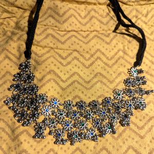 Oxidised Floral Choker Necklace | Boho Ethnic Jewe