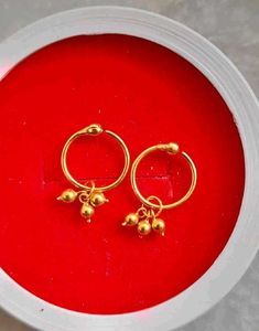Gold Hoop Earrings with Charms