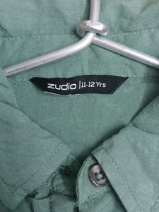 Green Cropped Shirt for kids