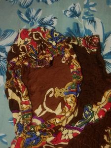 Brown Floral Crop Top