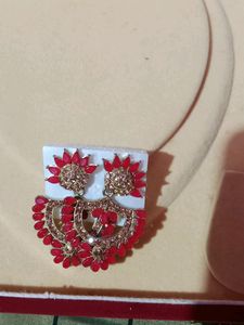 Red & Gold Statement Earrings