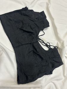 Elegant Black Embellished Saree