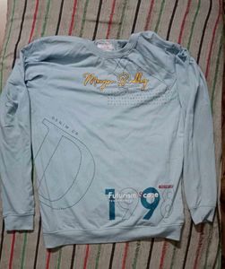 Light Blue Graphic Print Sweatshirt