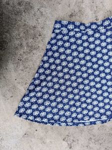 H&amp;M Blue And White Printed Skirt