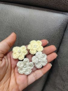 Crochet 🧶 Flower🌼 tik tak Hair pins