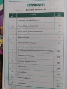 Business Studies Class 11 Book