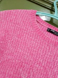 Pink Knit Pullover Sweater