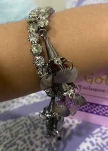 Sparkling Gemstone Charm Bracelet