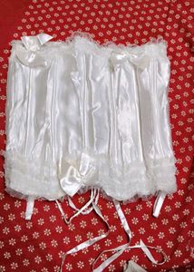 White Lace Corset Top with Bows