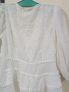White Top With Thread Work