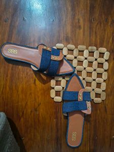 Denim Blue Flats &amp; Sandals