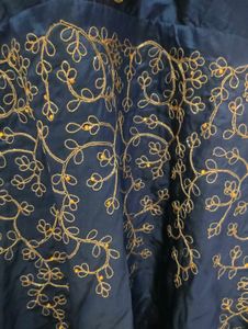 Embroidered Navy Maxi Dress
