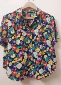 Vibrant Floral Button-Up Blouse