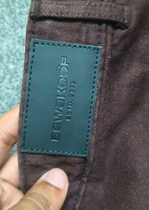 Coffee Brown Wide-Leg Jeans