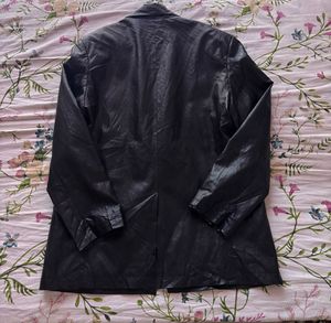 Oversized Faux Leather Blazer