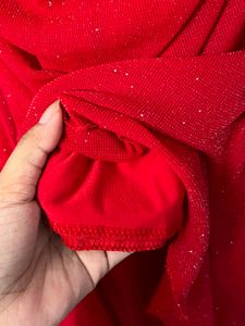 Red ruffle dress