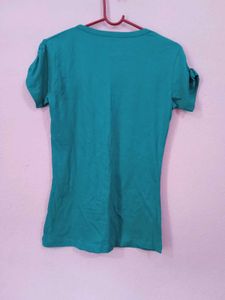Teal Floral Print T-Shirt