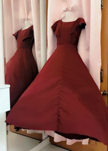Elegant wine flared Dress