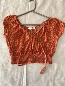 Cute Floral Print Cropped Top