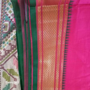 Huge Price Drop!Hot PinkSilk Saree Without Blouse