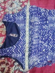 Blue &amp; White Abstract Print Dress