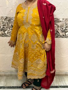 Stunning Yellow Embroidered Kurta Set