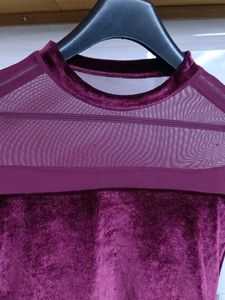 Sheer Velvet Long Sleeve Top