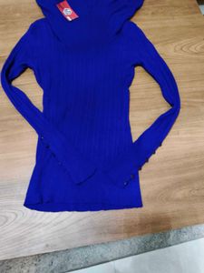 Royal Blue Turtleneck Sweater