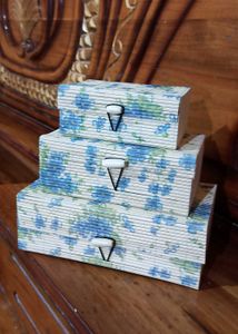 Floral Stackable Wooden Boxes
