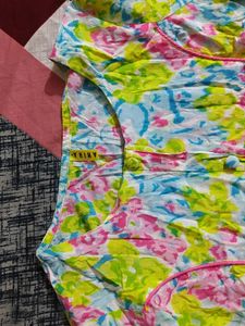Vibrant Floral Print Long Kurta