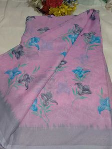 Pink Floral Saree with blouse