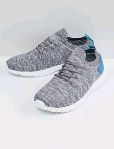 Stylish Grey Knit Sneakers