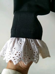Chic Black Bow Detail Top