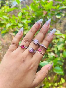 Set of Elegant Gemstone Rings