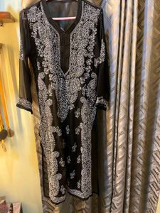 Elegant Black Chikankari Kurta