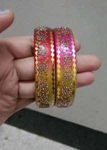 Sparkling Traditional Bangles - Set of 2