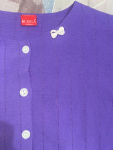 Cute Purple Button-Up Top