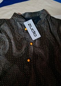 Stylish Black Kurta with Unique Print