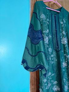 Designer Elegant Green Embroidered Kurta