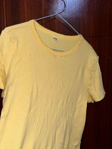 Ribbed Yellow T-Shirt