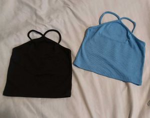 Cute Tank Top Duo - Blue & black